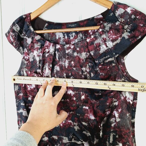 Ann Taylor 100% Silk Floral Cap Sleeve Tank Top Sleeveless Blouse Sz S - Picture 8 of 11